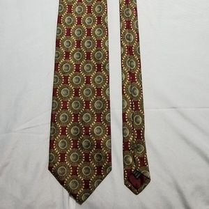 PAVIA Red Geometric Classic Silk Men's Tie